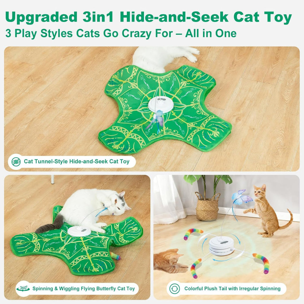 Interactive Cat Toys for Indoor Cats,Automatic Kitten Tunnel Toy
