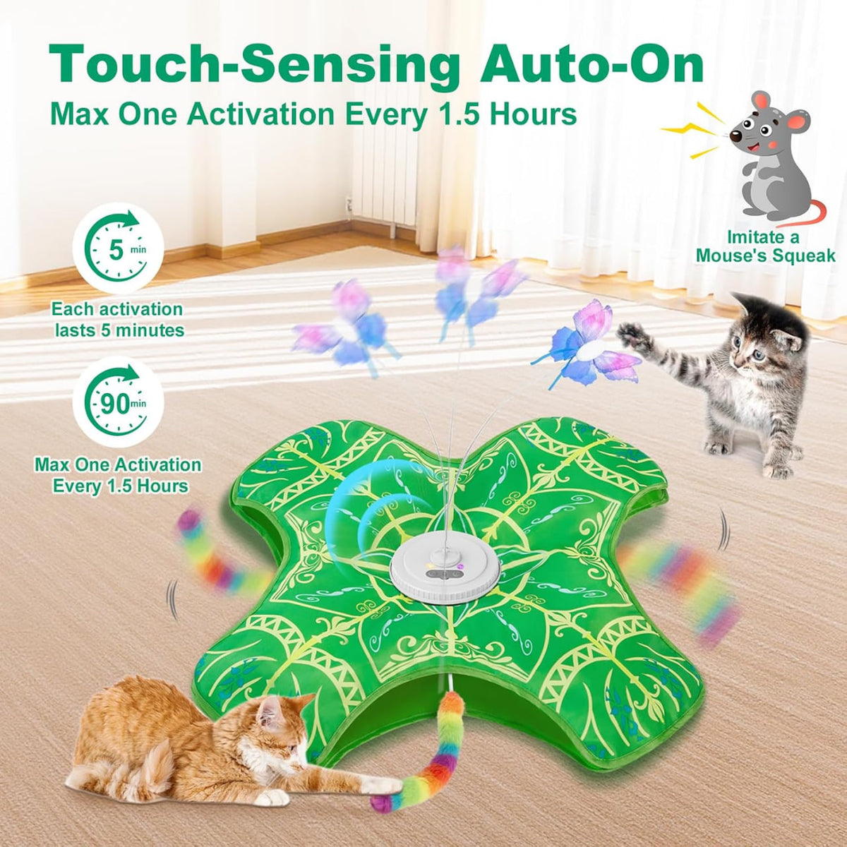 Interactive Cat Toys for Indoor Cats,Automatic Kitten Tunnel Toy