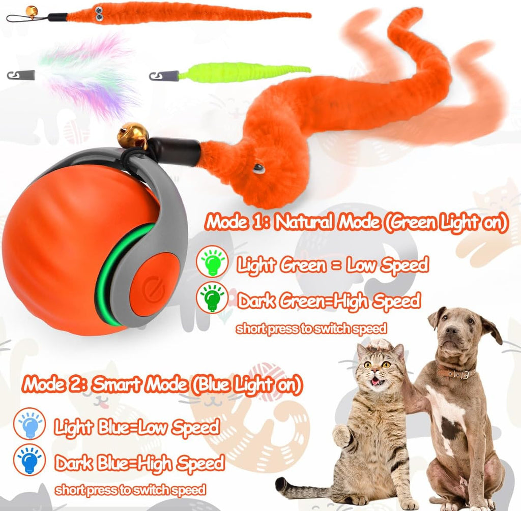 Mity rain Interactive Cat Toy Ball, Rechargeable Cat Toys for Indoor Cats