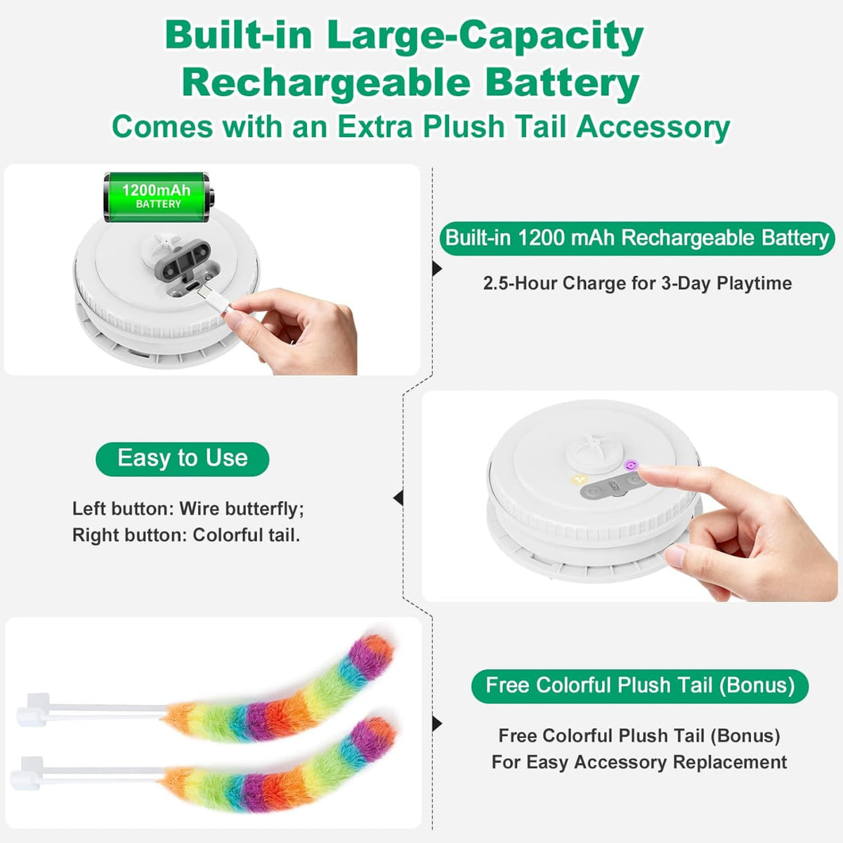 Interactive Cat Toys for Indoor Cats,Automatic Kitten Tunnel Toy