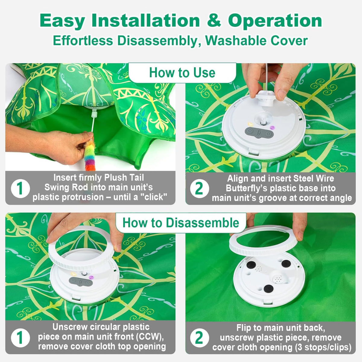 Interactive Cat Toys for Indoor Cats,Automatic Kitten Tunnel Toy