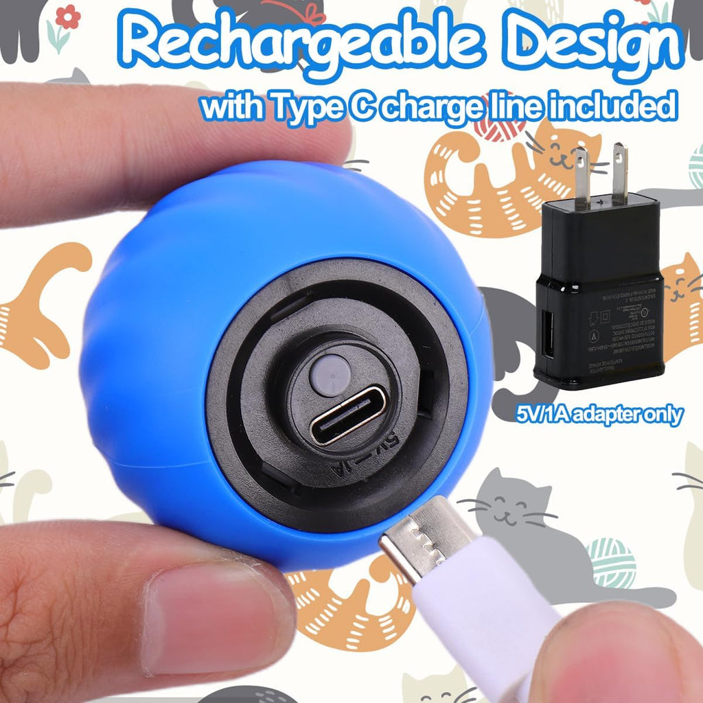 Mity rain Interactive Cat Toy Ball, Rechargeable Cat Toys for Indoor Cats